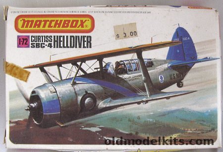 Matchbox 1/72 Curtiss SBC4 (SBC-4) Helldiver - US Navy USS Enterprise CV-6 or RAF Cleveland 1 'A' Flight 24 Sq Hendon 1940, PK-35 plastic model kit
